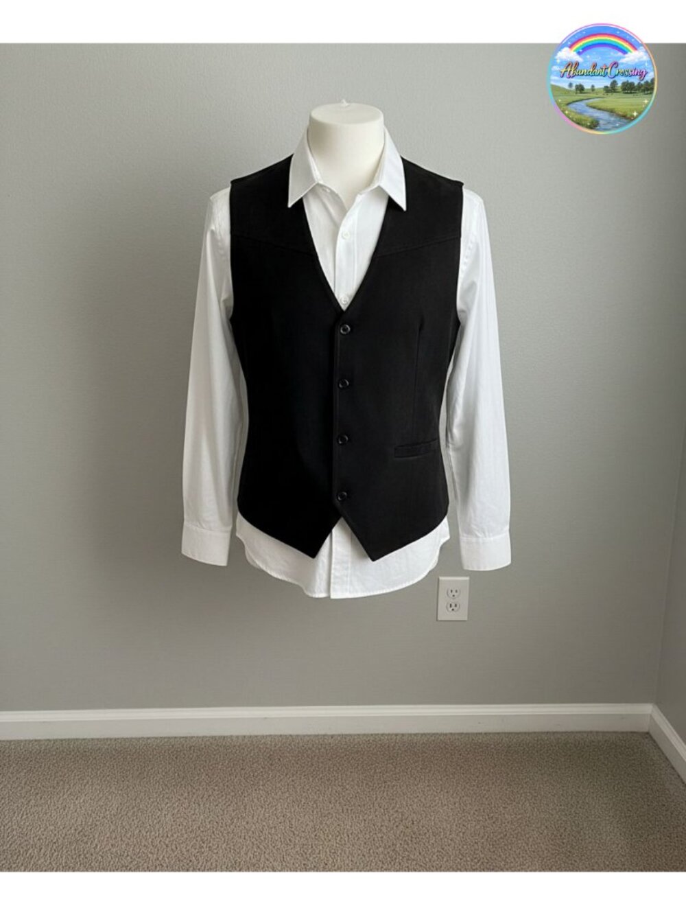 Men's Suede Leather Western Vest Slim Fit Button Waistcoat